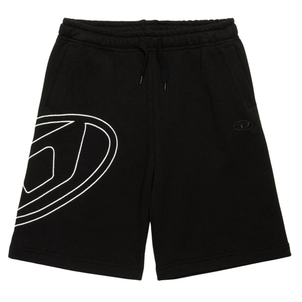 Boys Black Oval D Logo Print Shorts