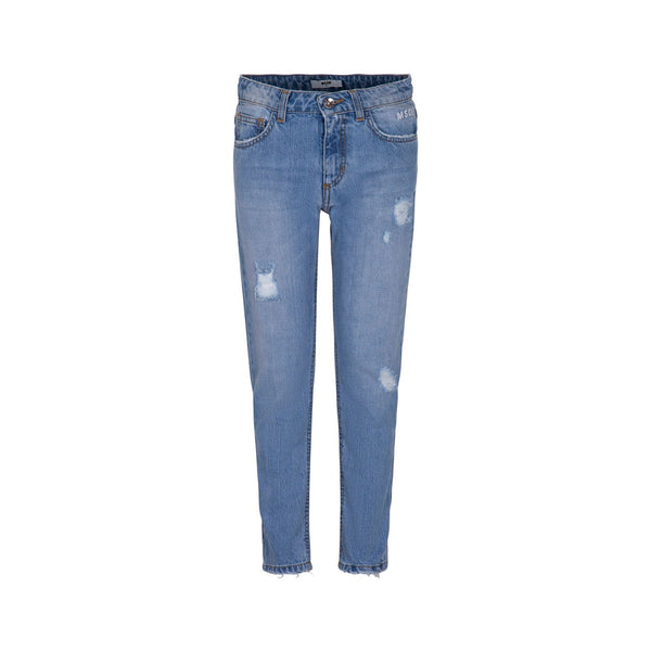 Boys Denim Logo-Embroidered Ripped-Detail Jeans