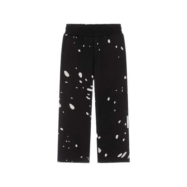 Boys Black and Ivory Cotton Dot Joggers