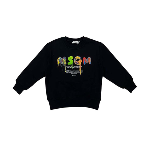 Boys Black Cotton New Attitude Sweatshirt