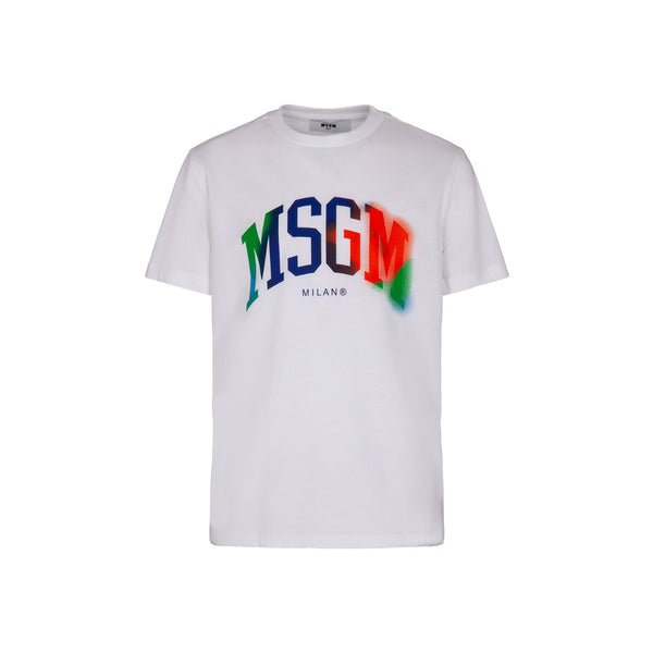Boys White Cotton Half Sleeves T-Shirt