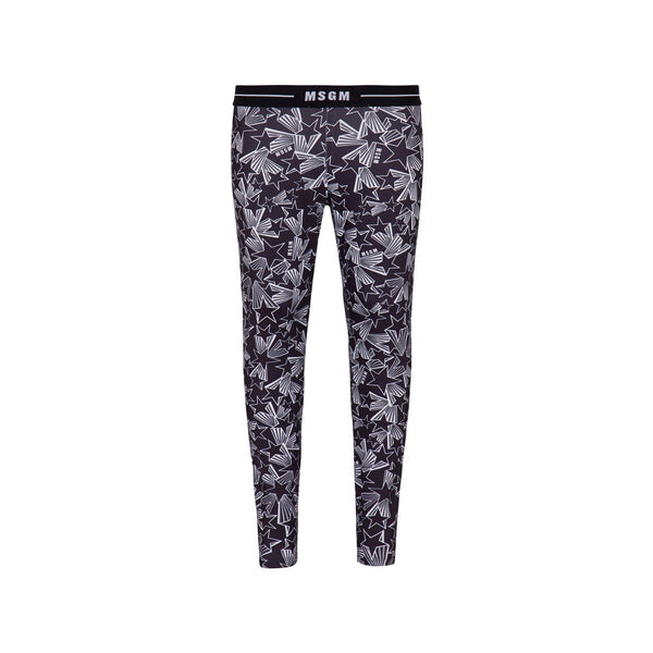 Girls Black Star Print Leggings