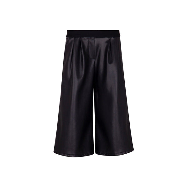 Girls Black Faux Leather Trouser