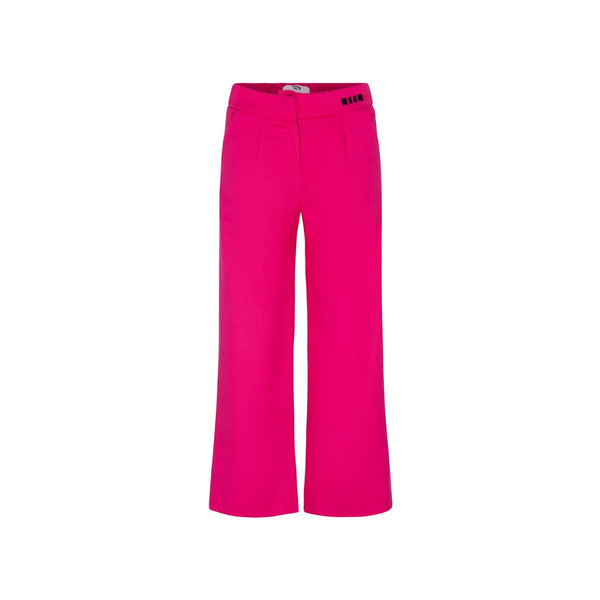 Girls Fuchsia Pink Twill Wide Leg Trousers
