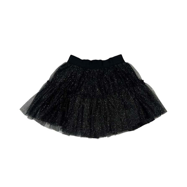 Girls Black Glitter Tulle Skirt