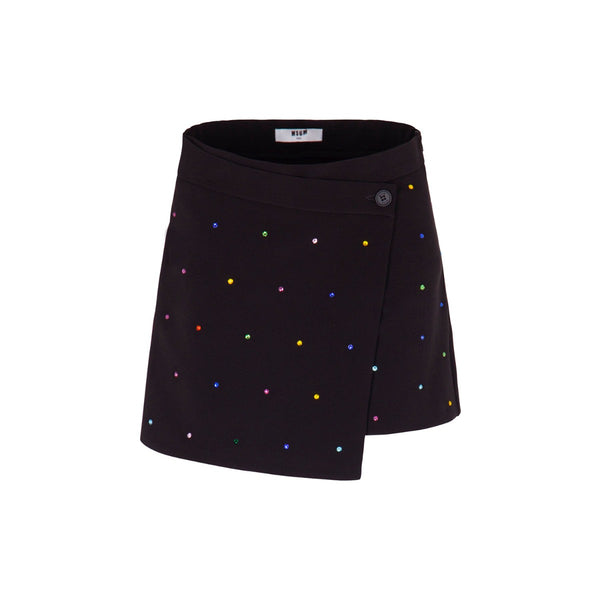 Girls Black Jewelled Skirt