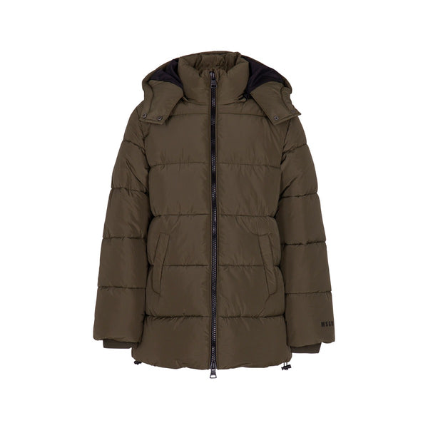 Kids Green Puffer Hooded Jacket