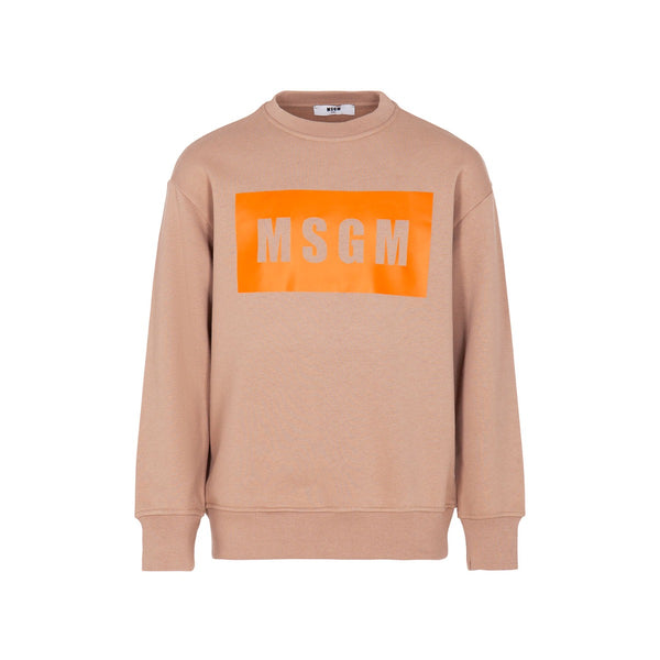 Kids Beige Logo-Print Cotton Sweatshirt