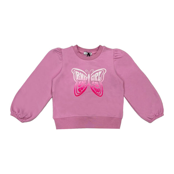 Girls Pink Logo-Patch Sweatshirt