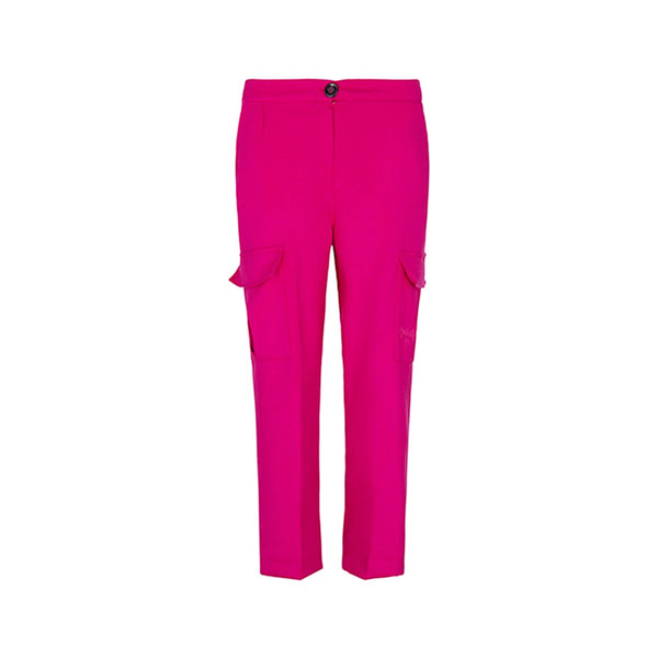 Girls Pink Logo-Embroidered Cargo Trousers