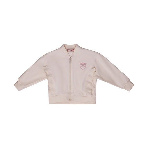 Girls Pink Logo-Embroidered Sweat Jacket