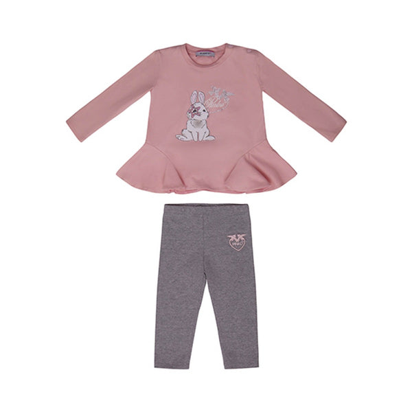 Baby Girls Pink & Grey Pyjama Set
