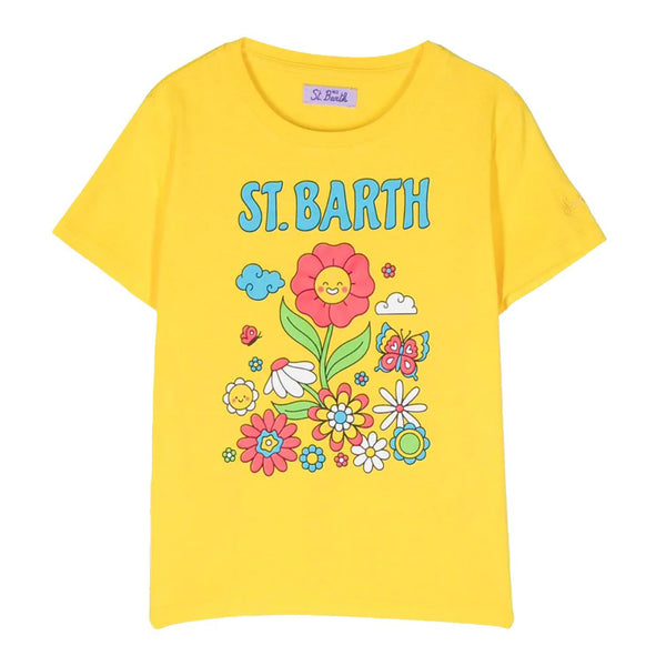 Girl Happy Lawn Print T-shirt