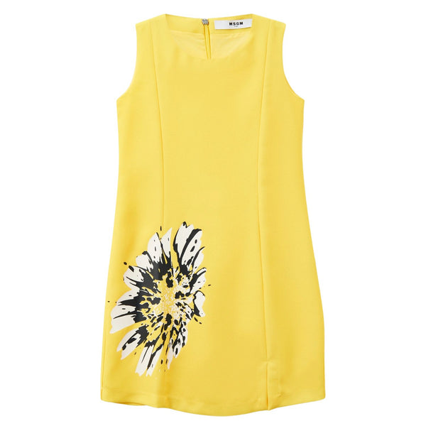 Girls Yellow Graphic Print Dress