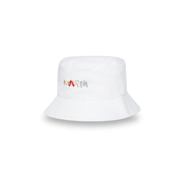 Girls White Baguette Logo Bucket Hat