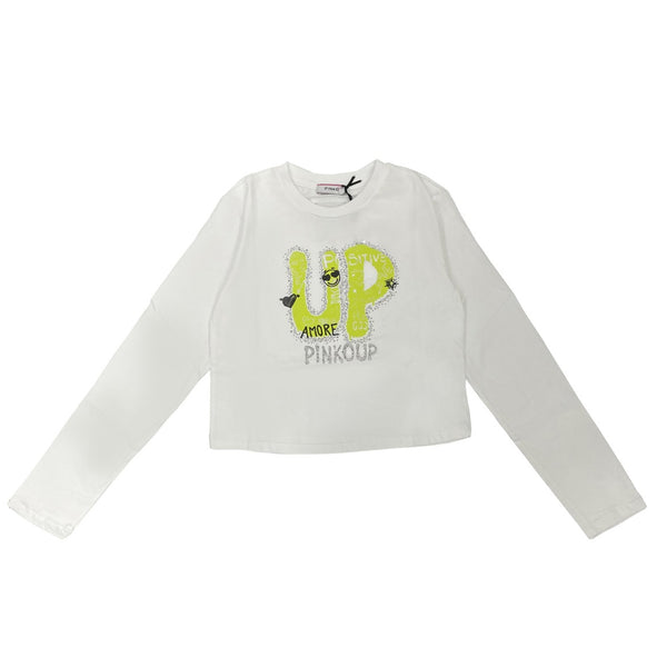 White Full Sleeves T-Shirt For Girls
