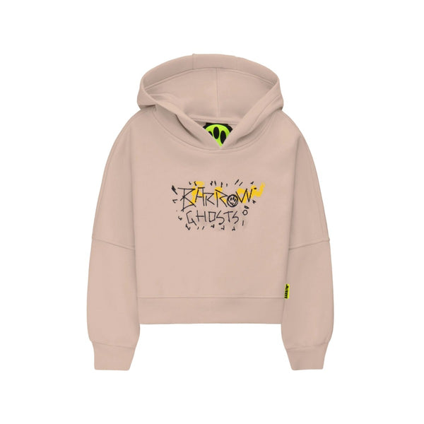 Girls Cream Sketch Logo-Print Hoodie