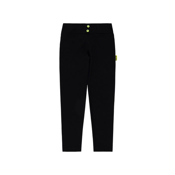Girls Black High-Waisted Elasticated Leggings