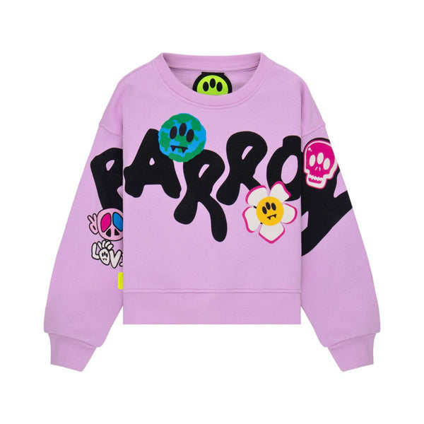 Girls Purple Logo-Print Sweatshirt