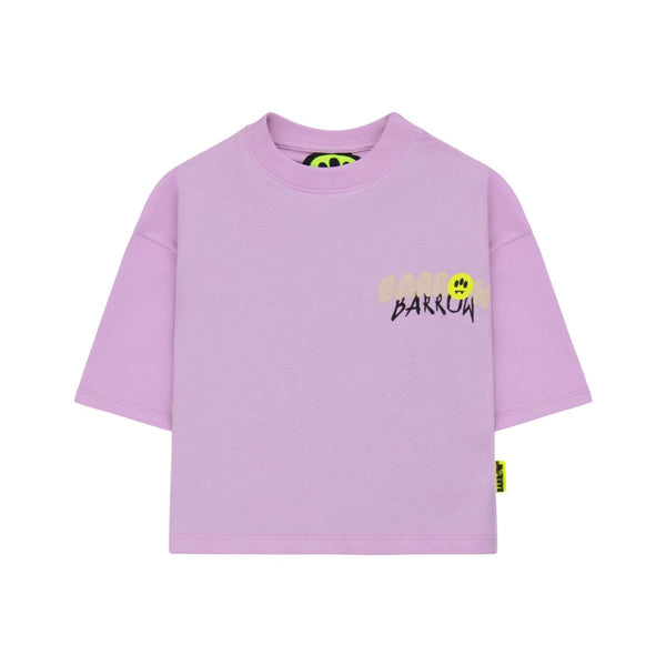 Girls Purple Logo-Print Cotton T-Shirt