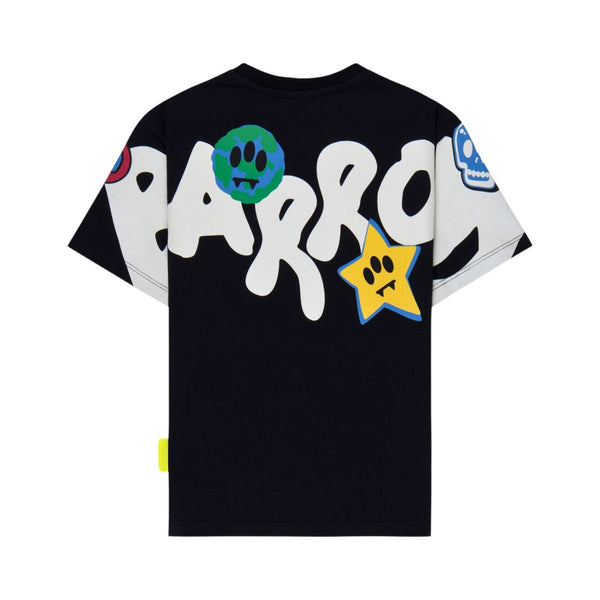 Unisex Black Logo-Print Cotton T-Shirt