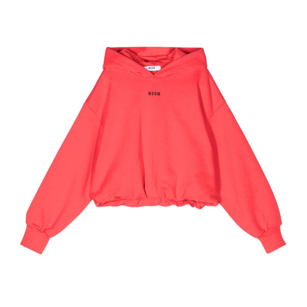 Girls Red Logo-Embroidered Hoodie