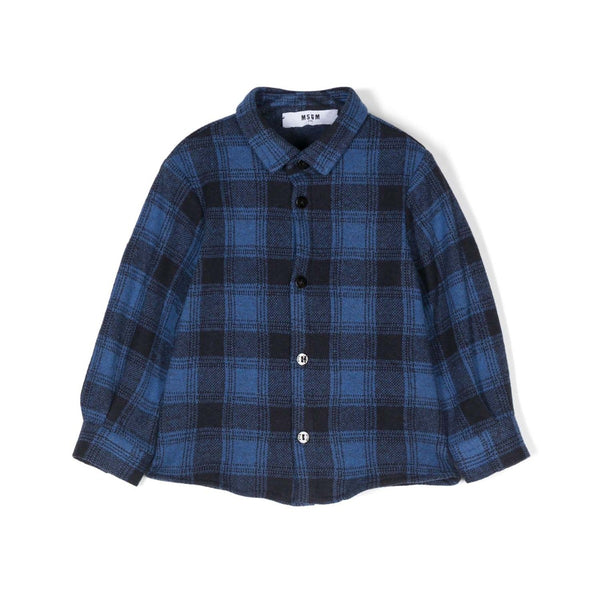 Baby Boys Blue Tartan-Check Shirt