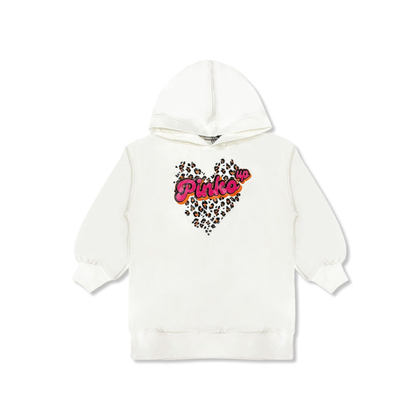 Girls White Logo-Print Hoodie