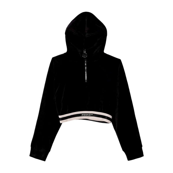 Girls Black Zip-Up Hoodie