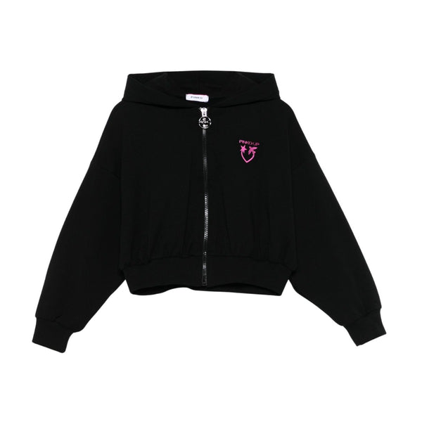 Girls Black Love Birds-Applique Hoodie