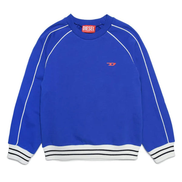 Boys Blue Cotton Crew-Neck Sweatshirt