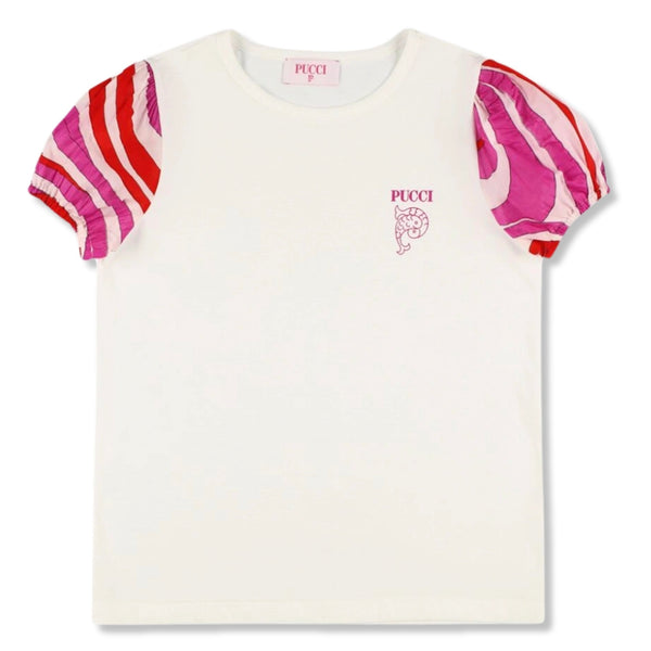 Girls White Logo-Print Cotton T-Shirt
