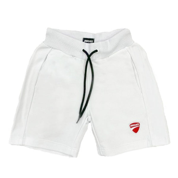 Boys White Cotton Logo Jogger