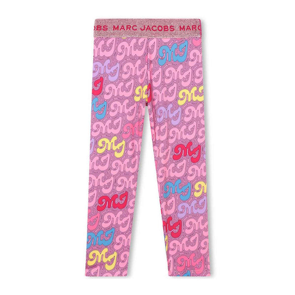 Girls Pink Logo Leggings