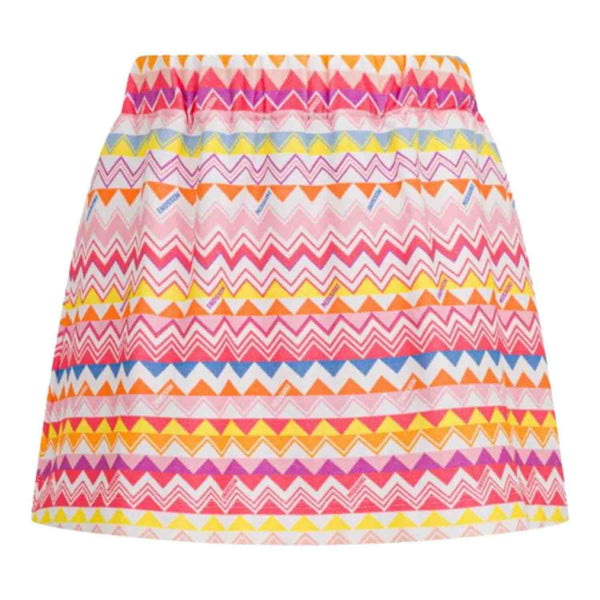 Girls Pink Zigzag-Print Cotton Skirt