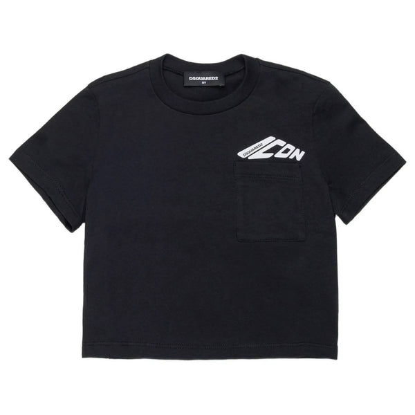 Girls Black Logo Icon Zip-up Hoodies