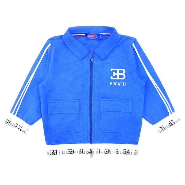 Baby Boys Blue Logo Zip-Up Sweatshirt
