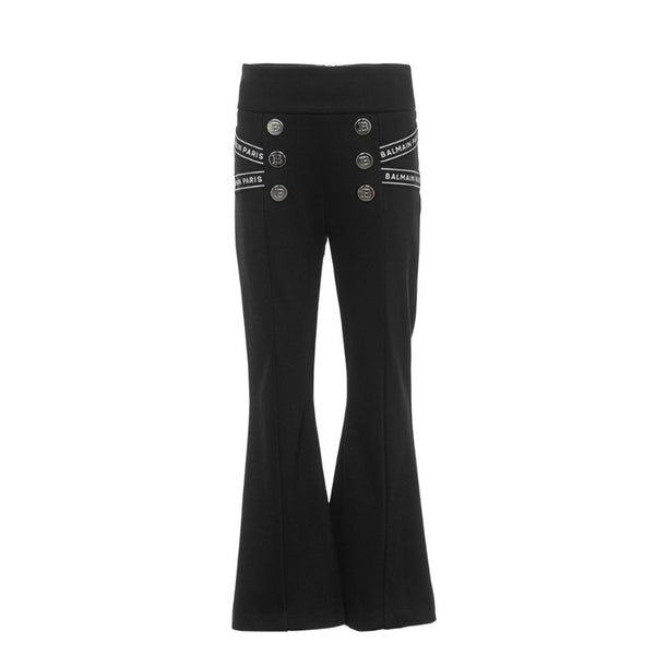 Black Logo Print Pant For Girls