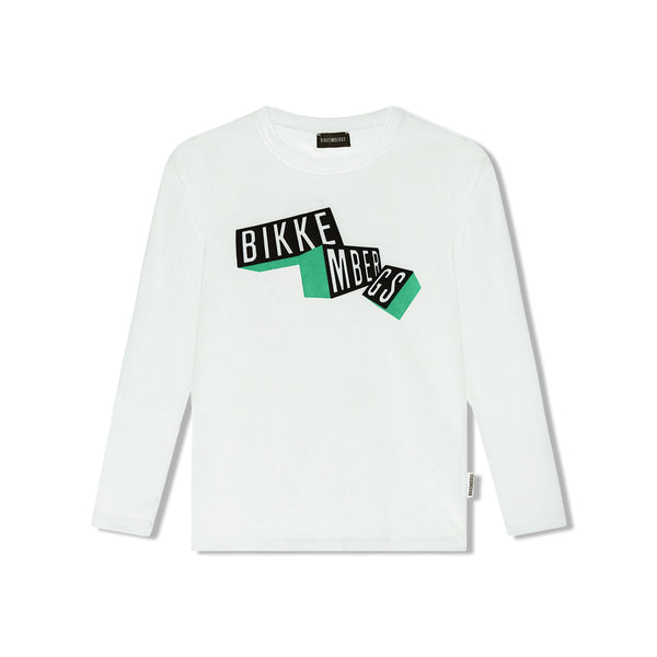 Boys White Logo-Print Cotton T-Shirt