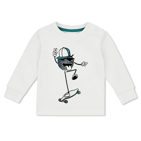 Boys White Graphic-Print Sweatshirts