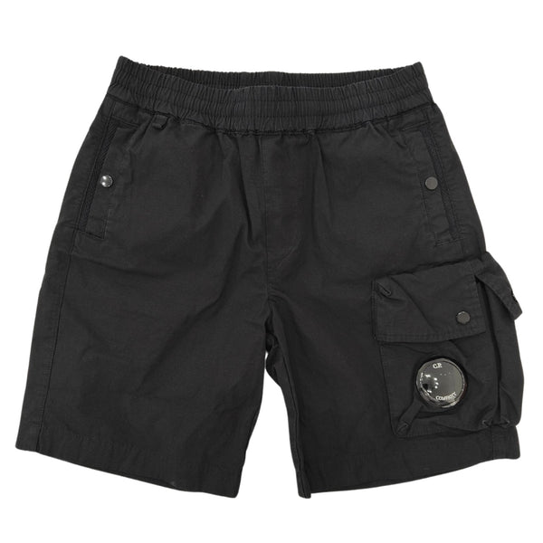 Boys Black Logo-Patch Shorts