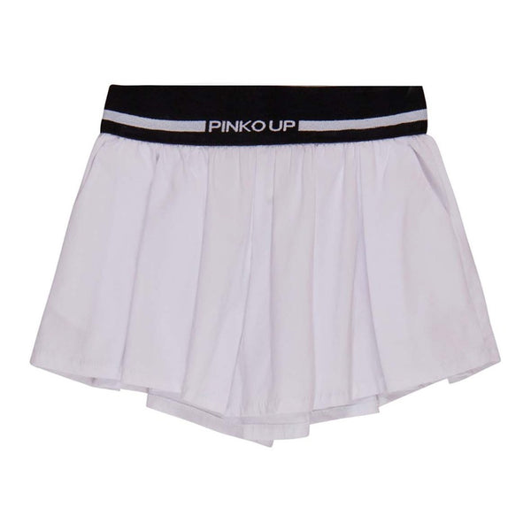 Girls White Logo Stripe Waste Shorts