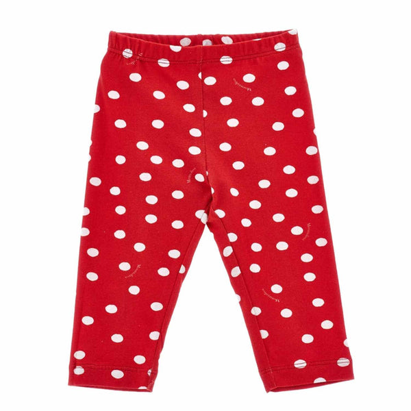 Baby Girls Red Jersey Polka Dot Leggings