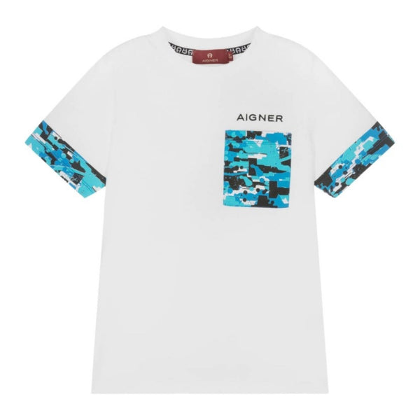 Boys White & Blue T-Shirt