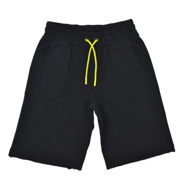 Boys Black Logo-Print Cotton Shorts