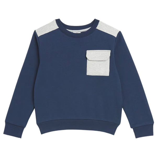 Boys Navy Blue Embroidered Logo Sweatshirt