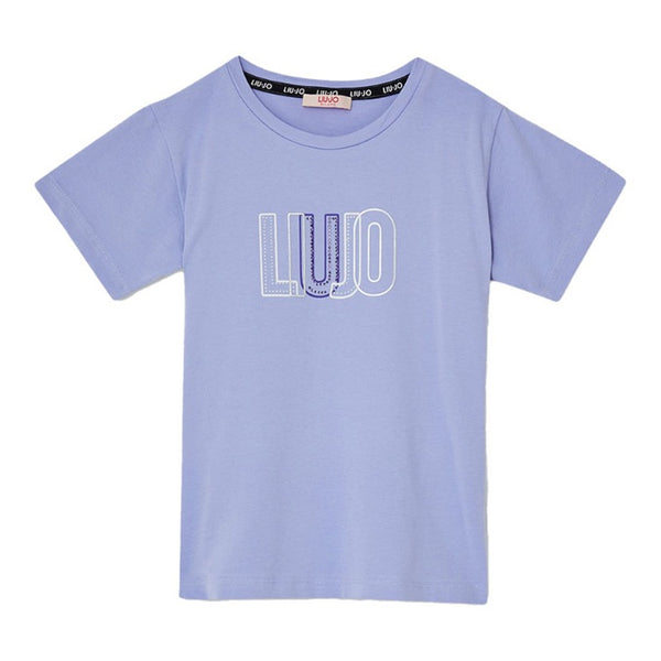 Girls Purple Cotton Logo T-Shirt
