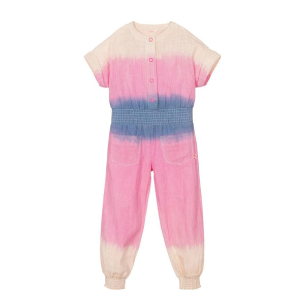 Girls Pink Ombre Cotton Jumpsuit