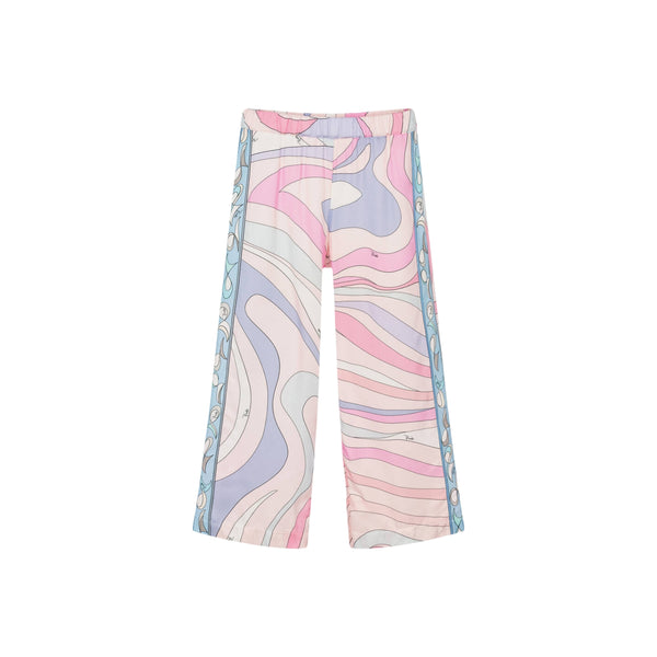 Girls Pink Marmo Wide Leg Trousers