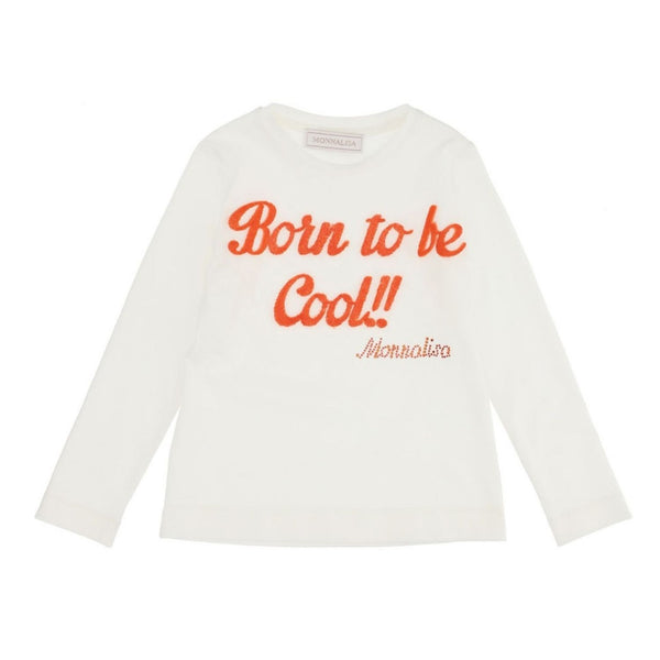 White Printed T-Shirt By Monnalisa